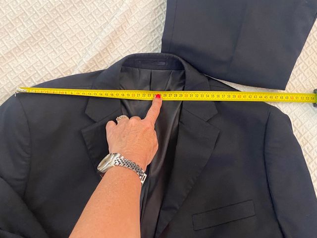 elegante completo blu scuro fresco lana 50