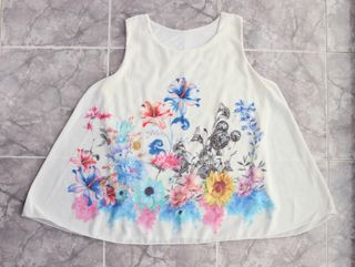 Camiseta flores verano talla grande
