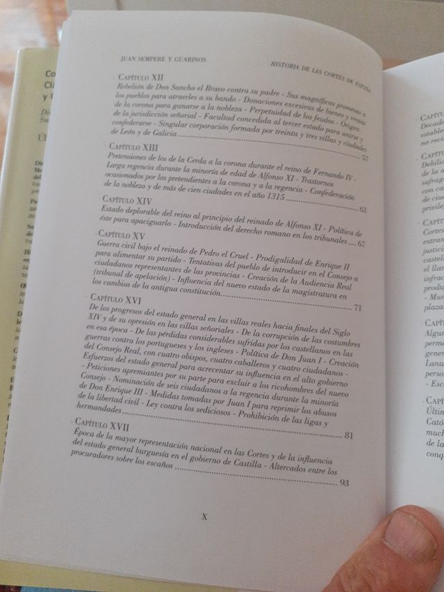 Historia de las Cortes de España. J. Sempere.