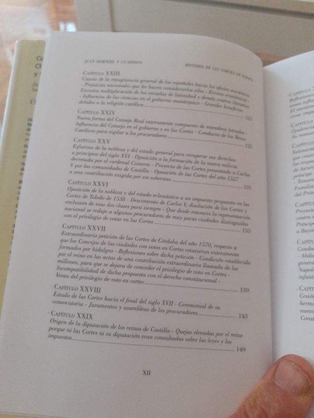 Historia de las Cortes de España. J. Sempere.