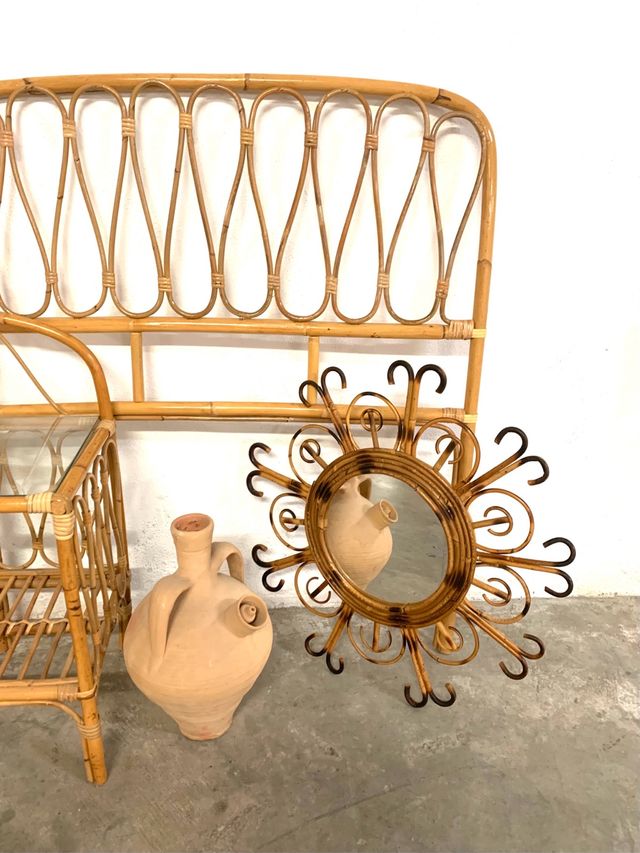 TAVOLINO DA CAFFÈ VINTAGE IN CANNA.