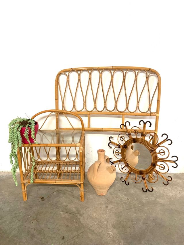 TAVOLINO DA CAFFÈ VINTAGE IN CANNA.