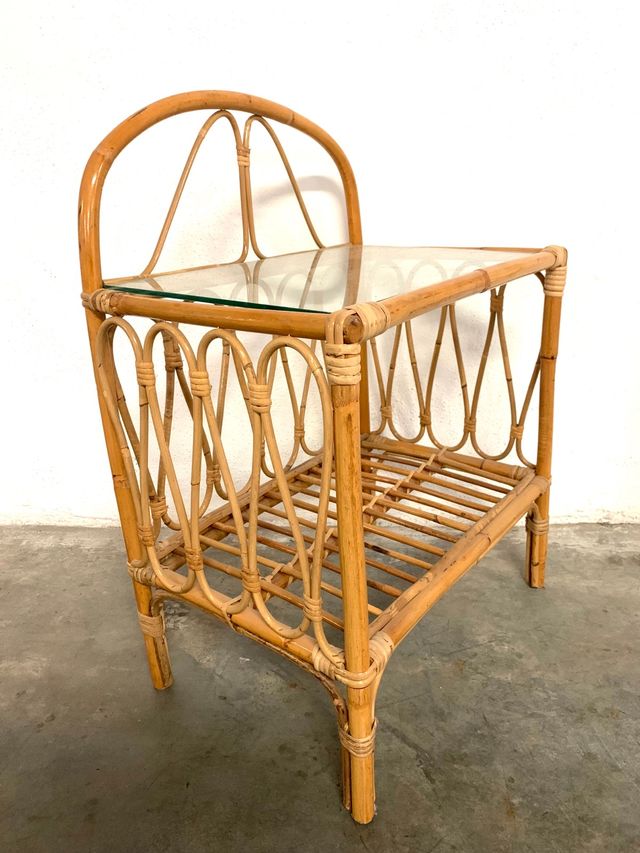 TAVOLINO DA CAFFÈ VINTAGE IN CANNA.