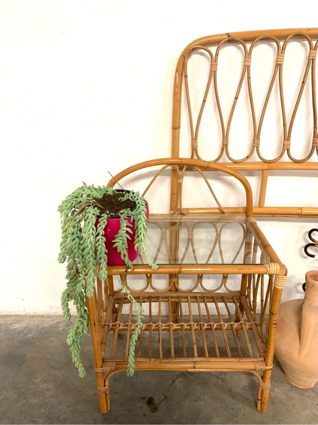 TAVOLINO DA CAFFÈ VINTAGE IN CANNA.