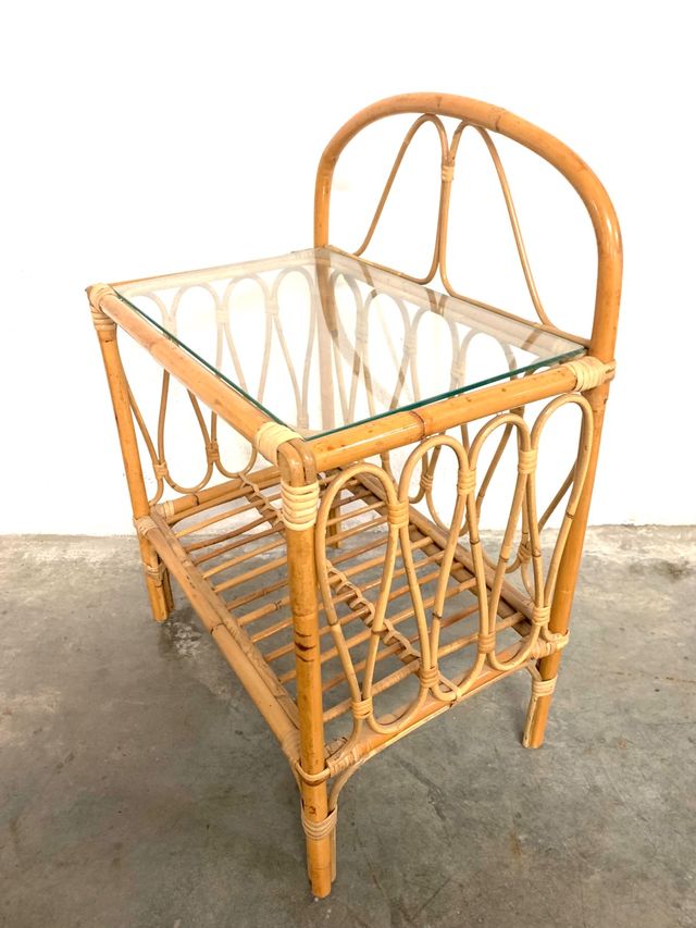 TAVOLINO DA CAFFÈ VINTAGE IN CANNA.