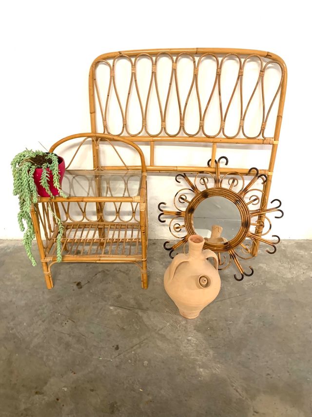 TAVOLINO DA CAFFÈ VINTAGE IN CANNA.