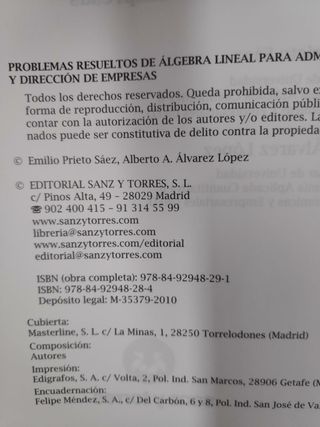 Álgebra lineal ADE de la UNED. Teoría y práctica