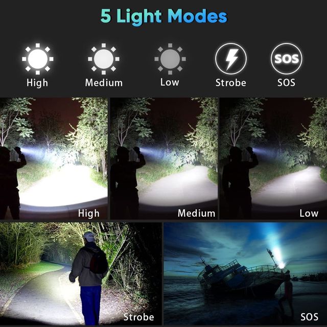 Linterna LED alcance 1 kilómetro