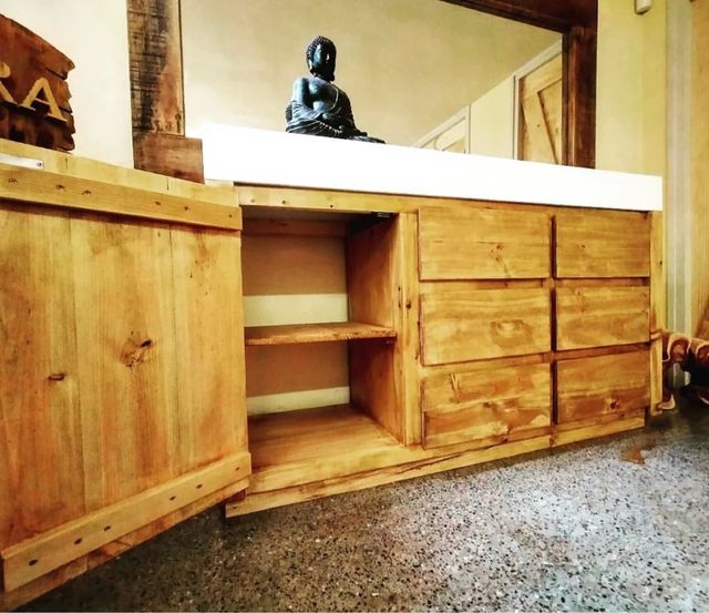 MUEBLE DE BAÑO ADAPTABLE MADERA MACIZA