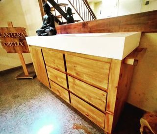 MUEBLE DE BAÑO ADAPTABLE MADERA MACIZA 