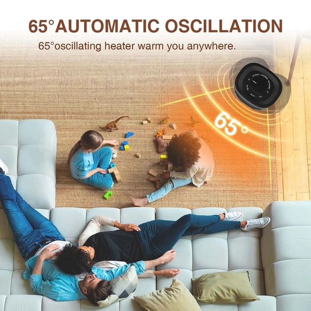 Calefactor cerámico Silencioso Giratorio 1500W