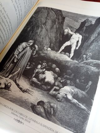 libro divina comedia antiguo lujo