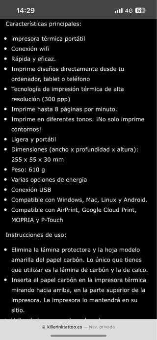Impresora termica BROTHER POCKETjet pj-773