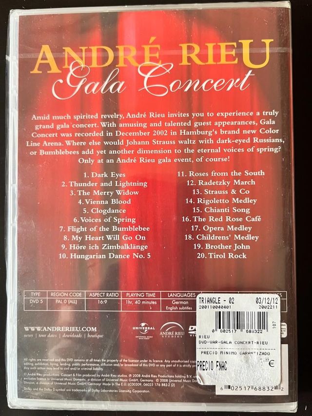 DVD Andre Rieu Precintado