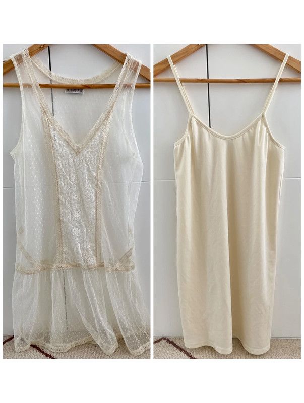 Vestido color crema corto