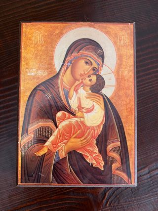 Lote cuadros  madera impresa antiguos religiosos