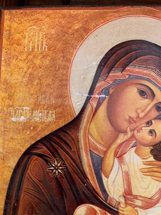 Lote cuadros  madera impresa antiguos religiosos