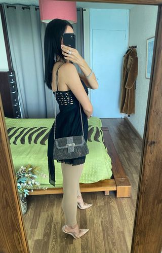 Bolso cóctel brillante con lazo El Corte Inglés