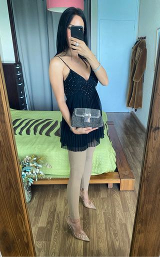 Bolso cóctel brillante con lazo El Corte Inglés