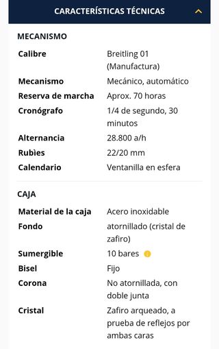 Reloj Breitling Súper Avi B04