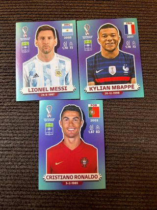 Cromo Messi, Mbappé Cristiano Ronaldo Mundial 2022