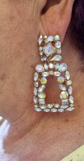 Pendientes de fiesta, geométricos de mujer cristal