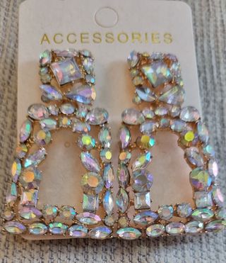 Pendientes de fiesta, geométricos de mujer cristal