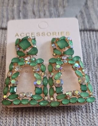 Pendientes de fiesta, geométricos de mujer cristal