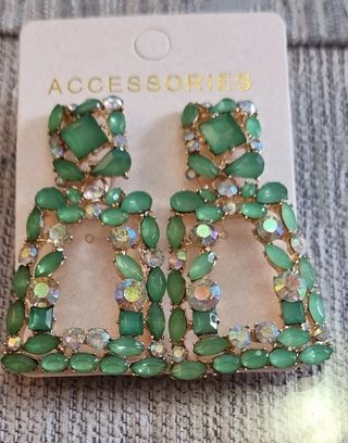 Pendientes de fiesta, geométricos de mujer cristal