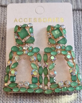 Pendientes de fiesta, geométricos de mujer cristal