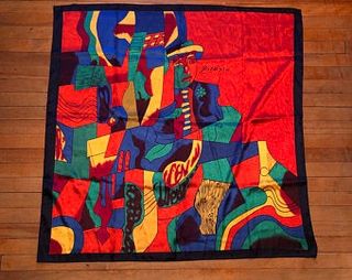pañuelo vintage de Picasso colores fondo rojo