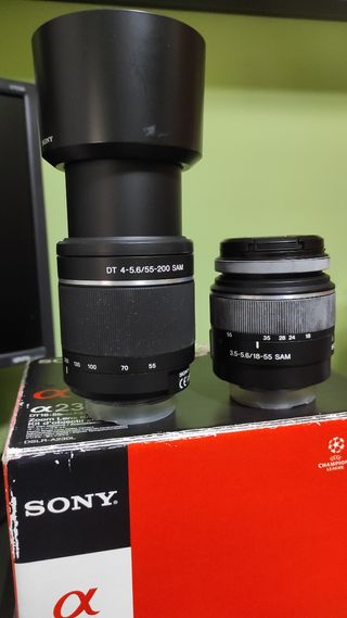 Objetivo y Cámara Sony A230