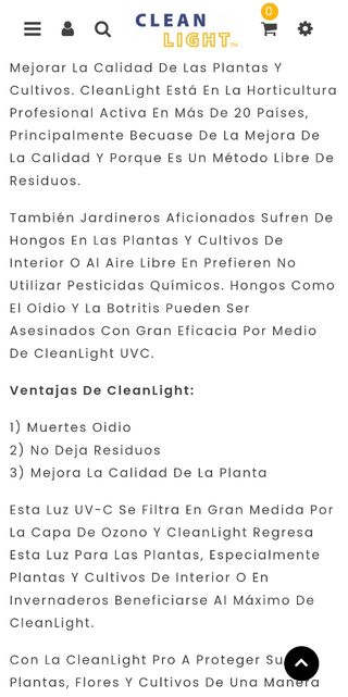 Lámpara Cultivo y anti Hongos CLEANLIGHT PRO 230V