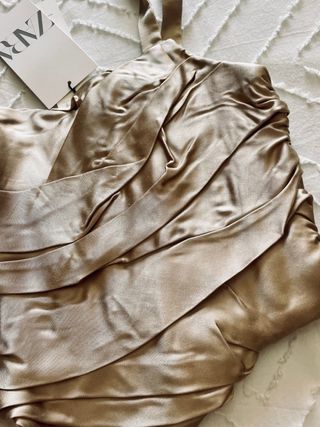 Top corsetry drapeado acetinado ZARA