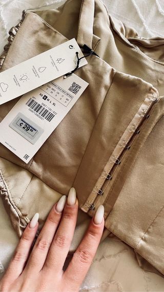 Top corsetry drapeado acetinado ZARA