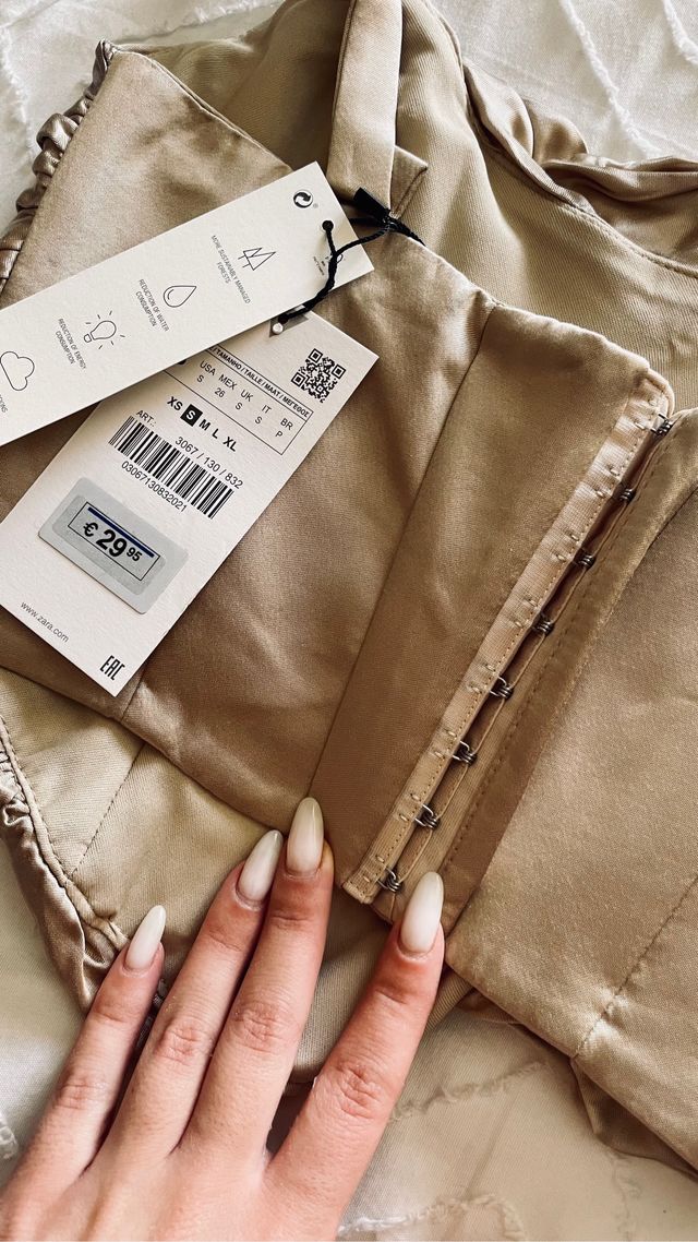 Top corsetry drapeado acetinado ZARA