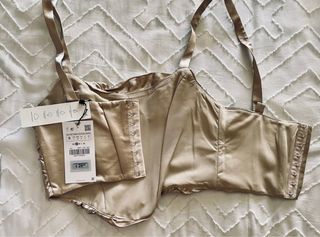 Top corsetry drapeado acetinado ZARA