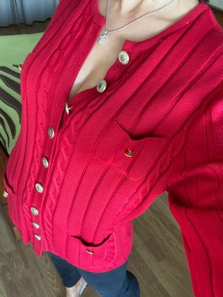 Nuevo cárdigan lana merino botones joya talla M/L