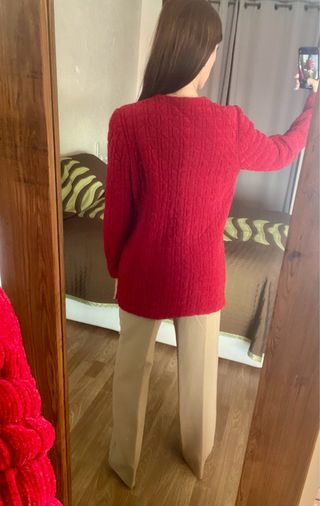 Nuevo cárdigan Lana rojo Devernois Paris talla M/L