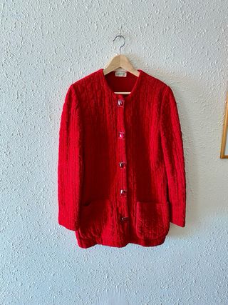 Nuevo cárdigan Lana rojo Devernois Paris talla M/L
