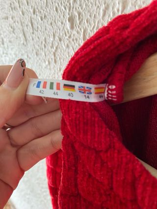 Nuevo cárdigan Lana rojo Devernois Paris talla M/L