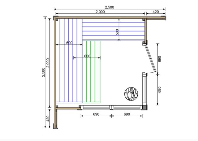 Sauna PATIO S para 4-6 personas