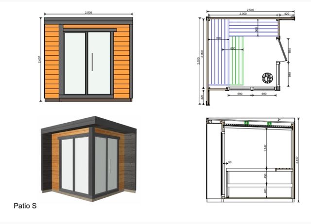 Sauna PATIO S para 4-6 personas