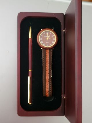 Elegante cofanetto penna + orologio Quartz 