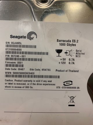 Disco SaS 1TB seagate barracuda es.2