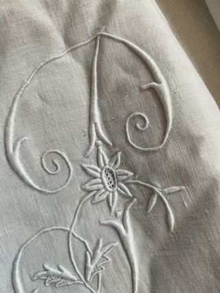 Juego cama lino antiguo