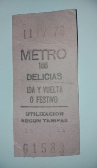 Antiguo billete Metro Madrid