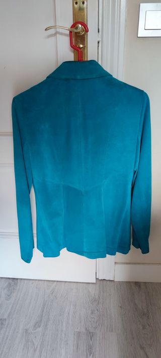 Chaqueta de ante azul