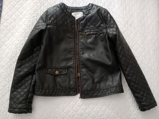 Cazadora polipiel negra niña