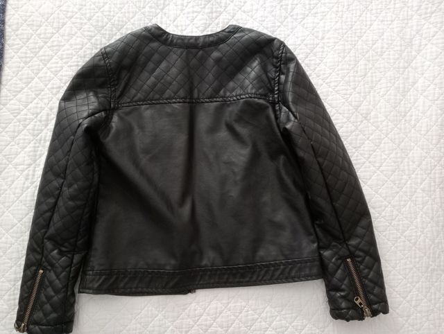Cazadora polipiel negra niña